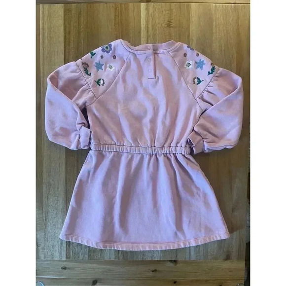 Boden Pink Embroidered Sweatshirt Dress Knee Length Casual - Picture 6 of 7